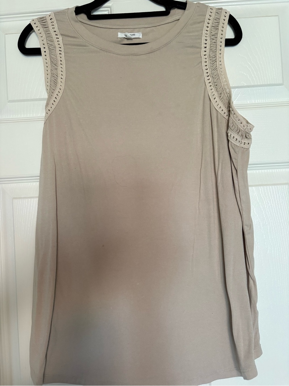 Maurices Beige Crochet-Trim Sleeveless Tank